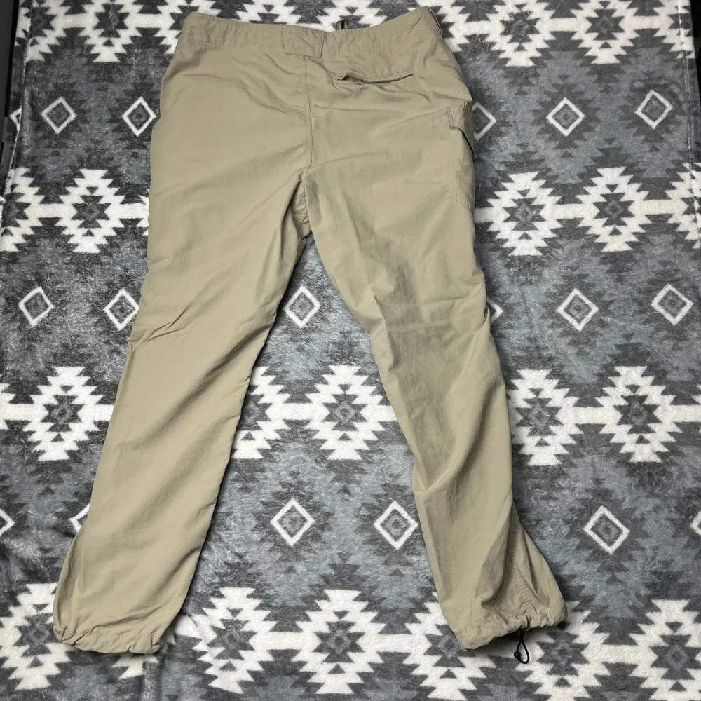 AFTCO Mens Fishing Pants Khaki Nylon Cargo Utility Drawstring Tan Size 36